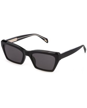 Police Splg22 Dawn 7 0700 Sunglasses Acetate Squared Normal - Black