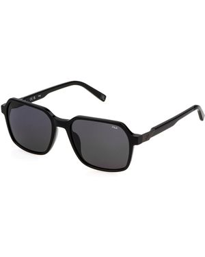 Fila Sfi890 700 Sunglasses Acetate Smoke Geometric Normal - Black