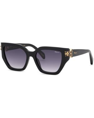 Chopard Sch418S 700N Sunglasses Acetate Smoke Butterfly Anti-Glare Nuanced - Black