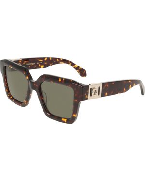 Ferragamo Sf2084S 242 Sunglasses Acetate Squared Normal - Black