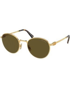 Miu Miu Mu 55Zs 5Ak09Z Sunglasses Metal Round Normal - Black