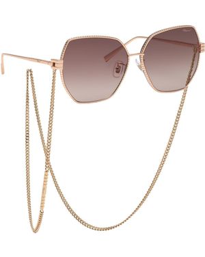 Chopard Ikchl28 08Fc Sunglasses Metal Geometric Anti-Glare Shaded - Pink