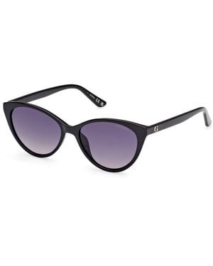 Guess Gu8291 01B Sunglasses Injected Smoke Cat Eye Normal Shaded - Black