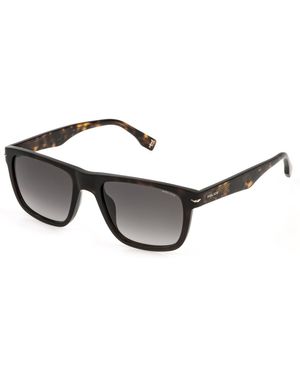 Police Splq83 Champ 14 60000 Sunglasses Acetate Smoke Squared Normal Shaded - Black