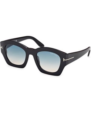 Tom Ford Ft1083 Guilliana 01P Sunglasses Acetate Geometric Normal - Black