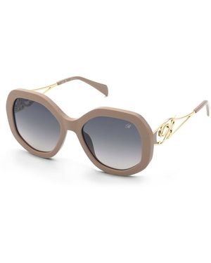 Blumarine Sbm892 0M38 Sunglasses Acetate Geometric Normal Shaded - Black