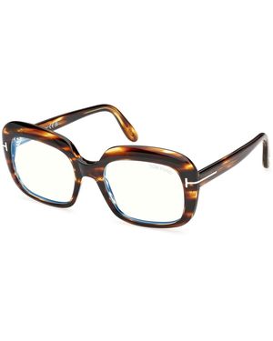 Tom Ford Ft6096-B 055 Optical Frames Acetate Squared Normal - Black