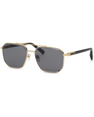 Chopard Schm40 300 Sunglasses Metal Smoke Geometric Anti-Glare - Black