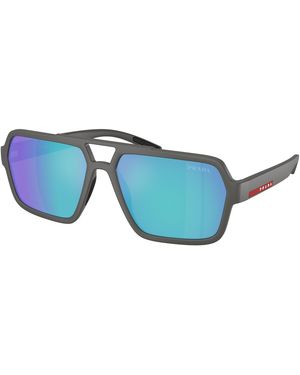 Prada Linea Rossa Ps A06S 16X08R Sunglasses Injected Pilot Mirror - Black