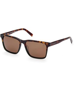 Timberland Tb9306 55H Sunglasses Acetate Squared Polarized - Black