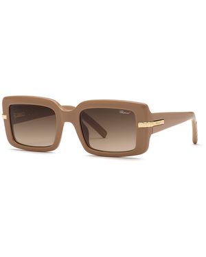 Chopard Sch413M 0Nud Sunglasses Acetate Squared Anti-Glare Nuanced - Black