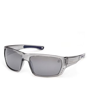 Timberland Tb00002 20D Sunglasses Injected Smoke Squared Polarized - Black