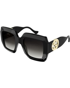 Gucci Gg1022S 006 Sunglasses Injected Squared Normal Shaded - Black