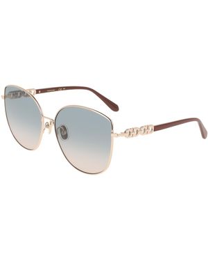 Ferragamo Sf339S 774 Sunglasses Metal Squared Normal - Black