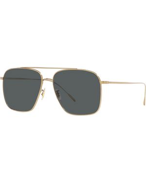 Oliver Peoples Ov1320St Dresner 5292P2 Sunglasses Titanium Pilot Polarized - Black