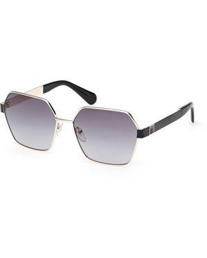 MAX&Co. Mo0141 32B Sunglasses Metal Smoke Geometric Normal - Black