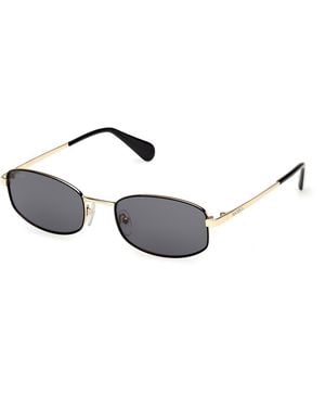MAX&Co. Mo0135 01A Sunglasses Metal Smoke Round Normal - Black