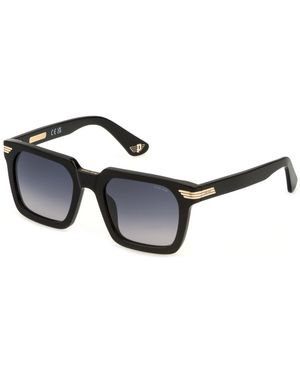 Police Splp29 Forty 2 700Y Sunglasses Acetate Smoke Squared Normal Shaded - Black