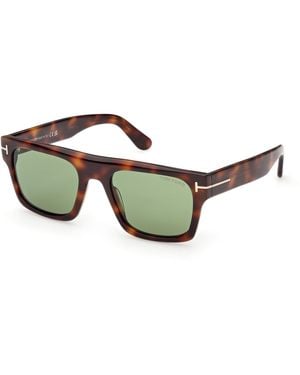Tom Ford Ft1337 Cyrus-02 53N Sunglasses Acetate Squared Normal - Green