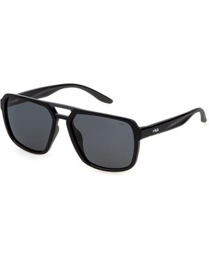 Fila Sfi725 Z42P Sunglasses Injected Smoke Squared Polarized - Black