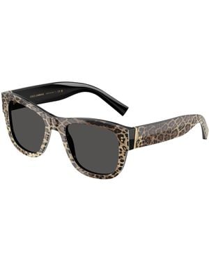 Dolce & Gabbana Dg4338 316387 Sunglasses Acetate Squared Normal - Black
