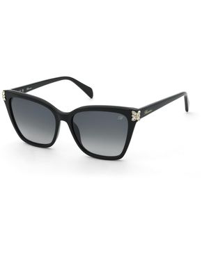 Blumarine Sbm246S 700 Sunglasses Acetate Smoke Butterfly Normal Nuanced - Black