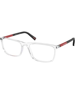 Prada Linea Rossa Ps 03Qv 2Az1O1 Optical Frames Injected Squared Normal - Black