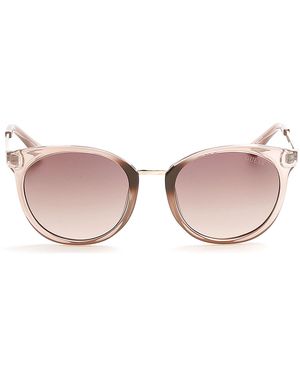 Guess Gu7459 57F Sunglasses Injected Round Normal Shaded - Pink