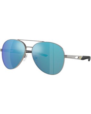 FERRARI SCUDERIA Fz5002D 104/9R Sunglasses Metal Blu Pilot Polarized Specchiato - Black