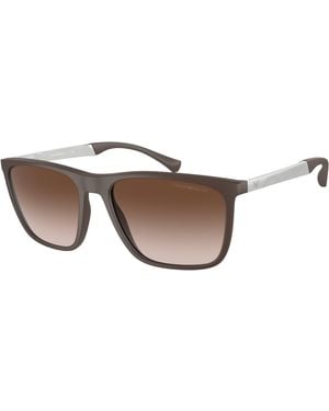 Emporio Armani Ea4150 534213 Sunglasses Injected Squared Normal Shaded - Black