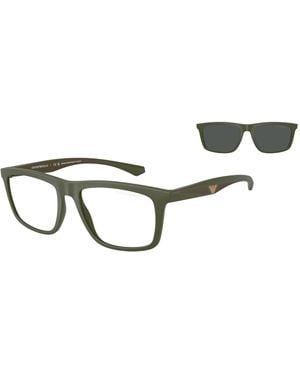Emporio Armani Ea4235 61841W Sunglasses Injected Transparent Squared Normal - Black
