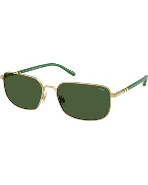 Polo Ralph Lauren Ph3159 947771 Sunglasses Metal Squared Normal - Green