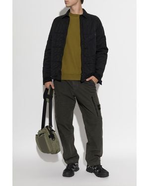 Stone Island Jacket With Logo Patch - Black