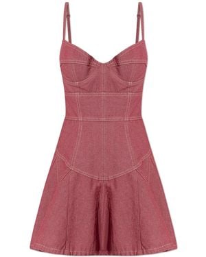 DSquared² Denim Off-Shoulder Dress - Red