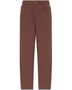 MM6 by Maison Margiela Trousers With Raw-Edge Legs - Brown