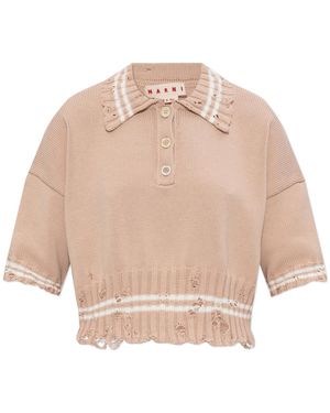 Marni Jumper With Collar - Natural