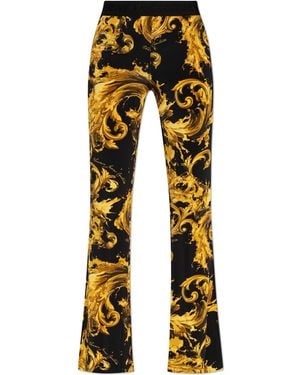 Versace Jeans Couture Trousers With Flared Legs - Yellow