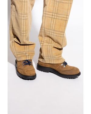 Burberry Suede Ankle Boots - Natural