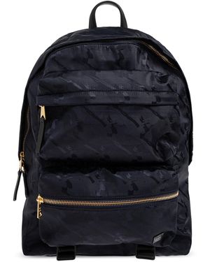 Paul Smith Backpack With Logo Patch - Blue