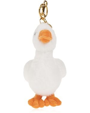 Moschino Keychain With A Goose-Shaped Pendant - White