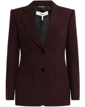 Chloé Blazer With Shoulder Pads - Purple