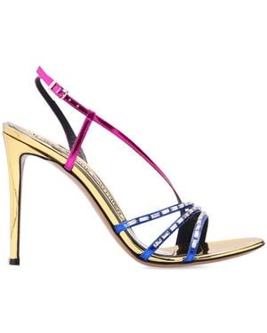 Alexandre Vauthier Embellished Leather Stiletto Sandals - Pink