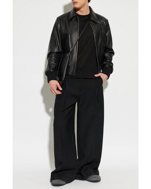 Ami Paris Leather Jacket - Black