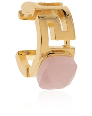 Versace Ear Cuff With Stone - White