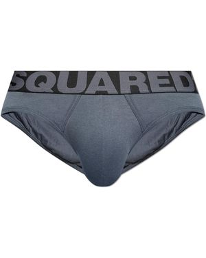 DSquared² Cotton Briefs With Logo - Grey