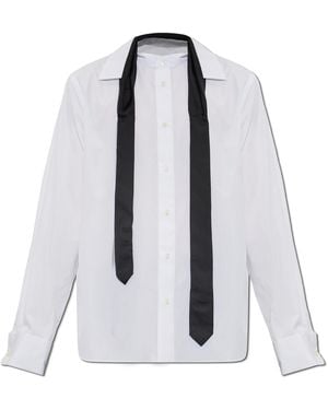 Sacai Shirt With Sewn-In Tie - White