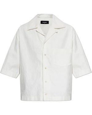 DSquared² Linen Short-Sleeve Shirt - White