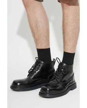 Ami Paris Leather Ankle Boots - Black