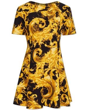 Versace Jeans Couture Dress With 'Barocco' Pattern - Yellow