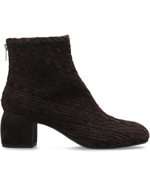 Agl Attilio Giusti Leombruni Suede Heeled Ankle Boots 'Tina Woven' - Black